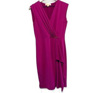 Michael Kors dress pink magenta cross front‎ knee length size S